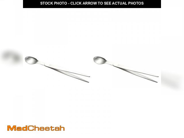 Lot 74-12354693 - 2 Pcs Stainless Steel Tasting Spoon with Tweezers, Multi-Functional Chef Tool for Plating, Tasting, ...