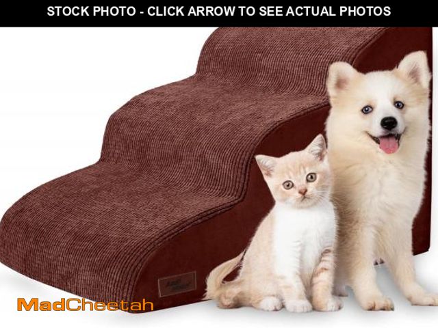 Lot 74-12511732 - Dog Ramp for Couch Or Bed, 3-Step Dog Stairs &amp; Steps for Small Dogs and Old Cats, Soft and Non-S...