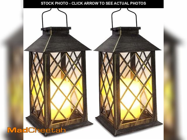 Lot 74-14272252 - SHYMERY Solar Lantern,Outdoor Garden Hanging Lanterns,2 Pack 14 Inch Lasts 3X Longer 10 lumens Water...