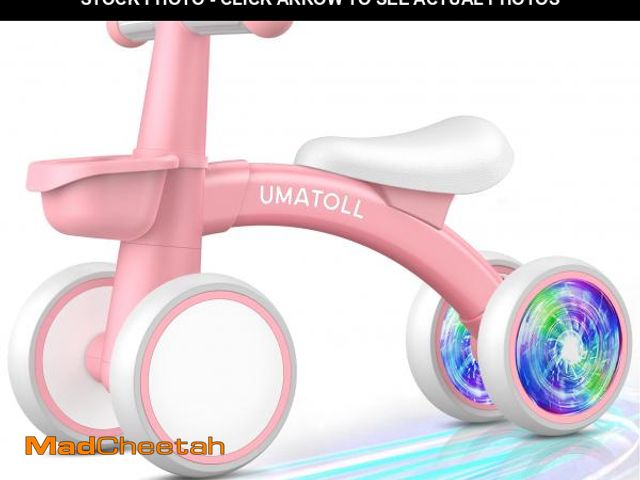 Lot 74-11558139 - Umatoll Colorful Lighting Baby Balance Bike Toys for 1 Year Old Girls Gifts, Adjustable Seat, 1st Bi...