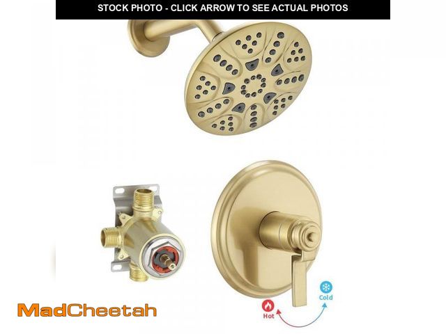 Lot 74-12364968 - BWE Single Handle 6-Spray Shower Faucet Set Trim Kit 1.8 GPM with Valve and Filtered Shower Head in....