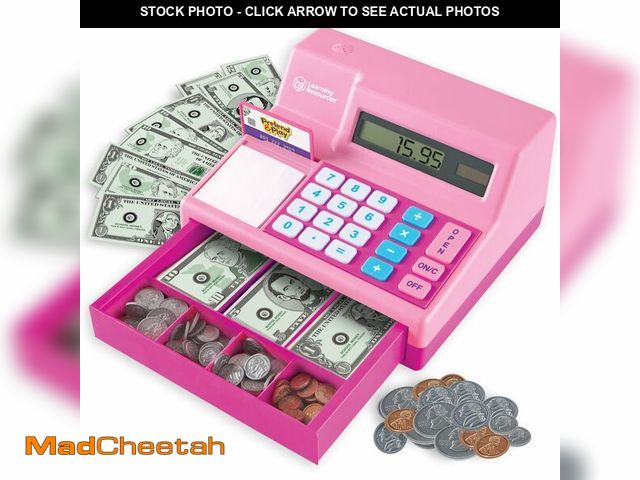Lot 74-12702794 - Learning Resources Pretend &amp; Play Calculator Cash Register Pink - 73 Pieces, Ages 3+, Cash Regis...