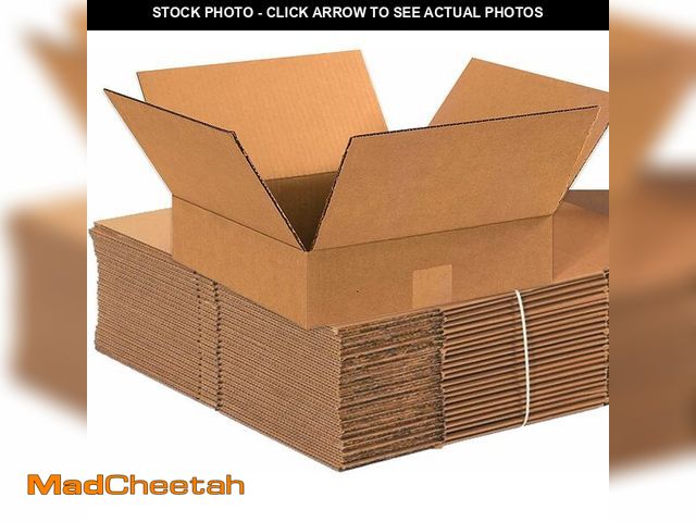 Lot 74-13041903 - BOX USA 12 x 12 x 3 Corrugated Cardboard Boxes, Flat 12"L x 12"W x 3"H, Pack of 25 | Shipping, Packa...