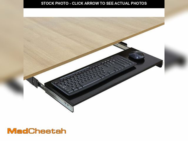 Lot 74-14322722 - Keyboard Tray Kit - Under-Mount, Steel Construction, Slide Out Keyboard Mouse Holder - Powder Coated...