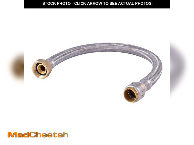 Lot 74-14326279 - SharkBite Max 3/4 in. Push-to-Connect x 1 in. Fip x 24 in. Braided Stainless Steel Water Softener Co...