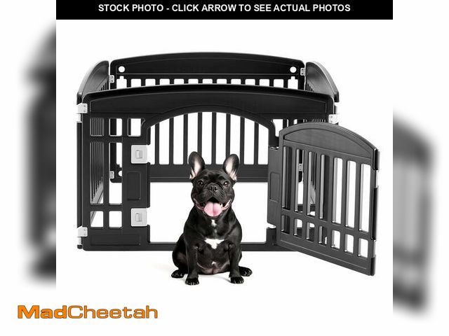 Lot 74-13042783 - CONCETTA 24 Inch 4-Panel Portable Dog Playpen for Indoor, Plastic Lightweight Indoor Puppy Pen with ...