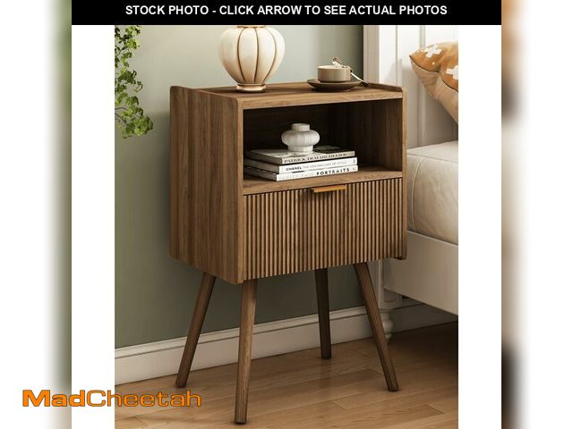 Lot 74-14335762 - JOONEE Nightstand,Modern Bedside Table with Storage Drawer and Open Wood Shelf, for Living Room, Bed...