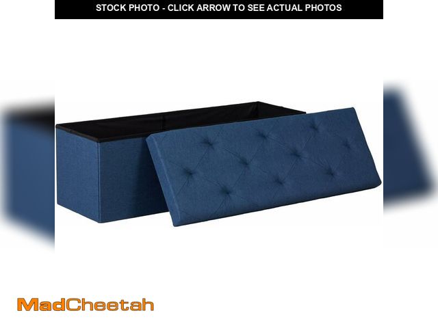Lot 74-13844491 - DUMOS Foldable Storage Ottoman Bench 43in, Storage Chest, Large End of Bed Foot Rest Stool with Padd...
