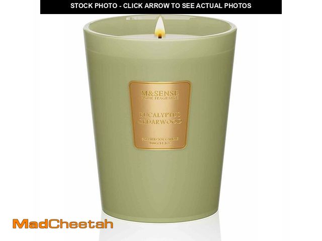Lot 74-12714454 - M&amp;SENSE Eucalyptus Cedarwood Scented Natural Soy Wax Candle, 14.1oz 60 Hours Long Lasting Slow B...