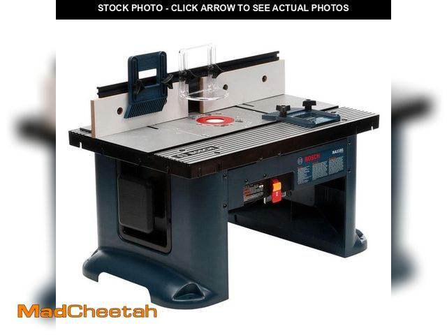 Lot 74-12924909 - Bosch 27 in. x 18 in. Aluminum Top Benchtop Router Table with 2-1/2 in. Vacuum Hose Port - UNUSED