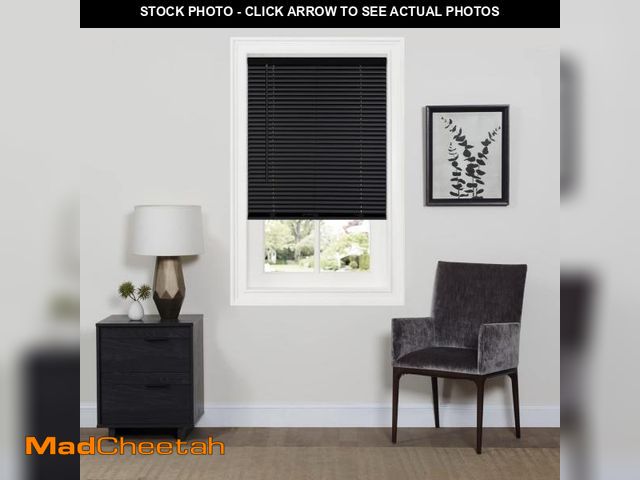 Lot 74-12141433 - Cordless Room Darkening Mini Blind - 39 Inch Width, 64 Inch Length, 1" Slat Size - Black - Cordless ...