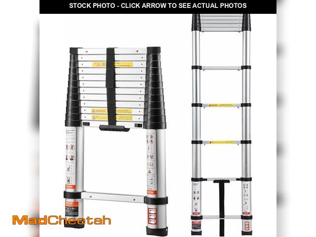 Lot 74-13072014 - VEVOR 12.5ft Telescoping Ladder, Aluminum Lightweight Multi-Purpose Collapsible Extension, One-Touch...