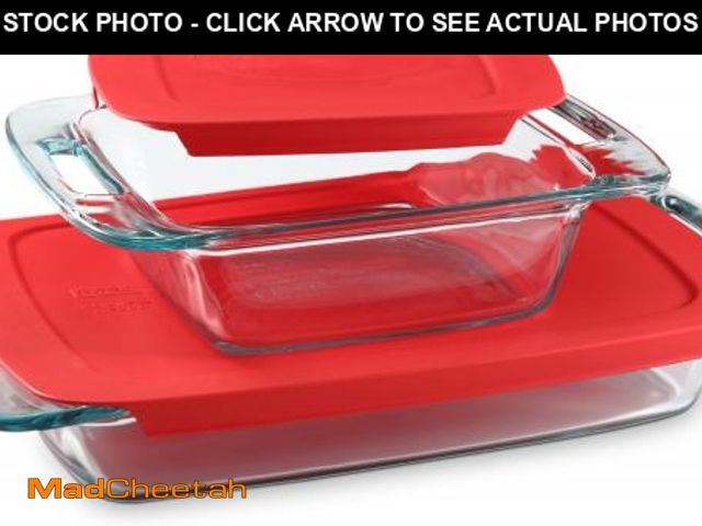 Lot 74-12510440 - Pyrex 4-Piece Extra Large Glass Baking Dish Set With Lids and Handles, Oven and Freezer Safe - UNUSE...