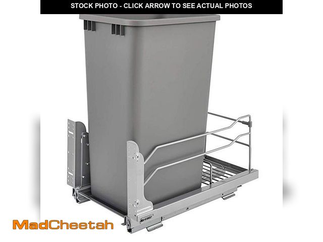 Lot 74-12551372 - Silver Pull Out Kitchen Trash Can 50 qt. with Soft-Close - UNUSED
