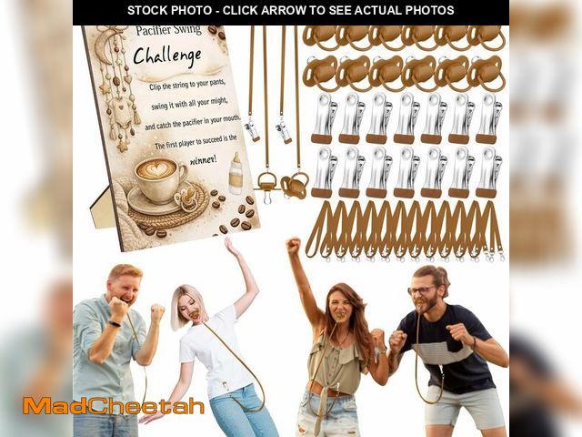 Lot 74-14208983 - Geelin 12 Sets Swing Pacifier Baby Shower Games Funny Gender Reveal Games, Include 1 Wooden Sign and...