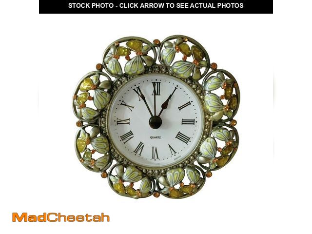 Lot 74-13547013 - Pasiir Silent Mini Vintage Analog Table Clock with Hand-Painted Metal Body and Battery Operated Non-...