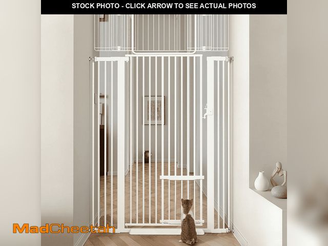 Lot 74-13815875 - Cat Gate,Domipet 71 inch Extra Tall Pet Dog Gate with Cat Door,29.5''-40.6''Wide Gate for Cats,Walk ...