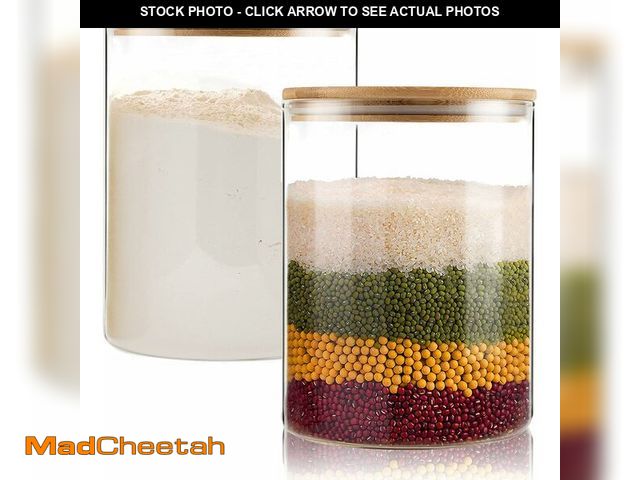 Lot 74-12326384 - Food Storage Jars,2pack-105 Ounces3100ML -Stackable Glass Storage Containers Clear Glass Food Canist...