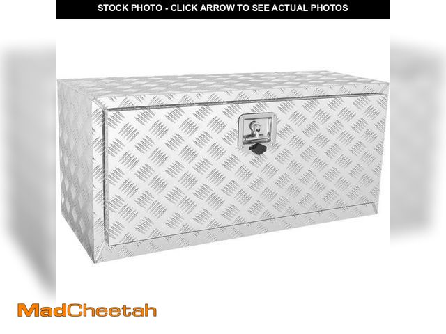 Lot 74-14393843 - VEVOR 36 in. x 14 in. x 16 in. Underbody Truck Tool Box Aluminum Pickup Storage Box with Keys T-Hand...