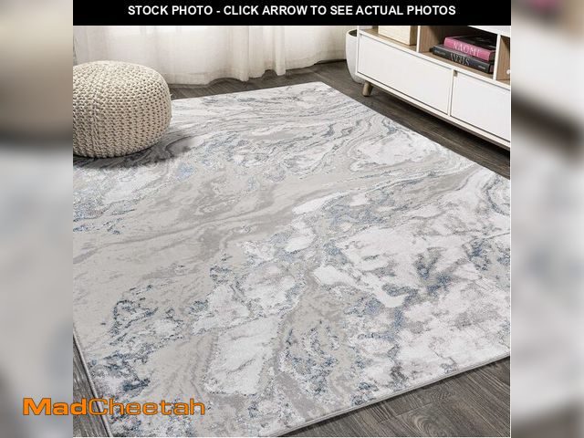 Lot 74-13382384 - JONATHAN Y Swirl Marbled Gray/Blue Indoor Area Rug 3X5 ft, Abstract for Living Room, Bedroom, Kitche...