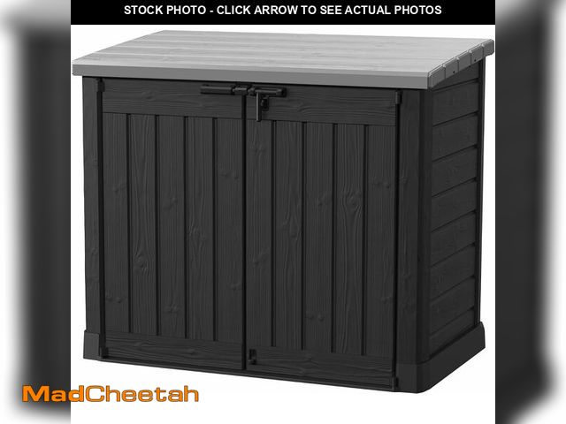 Lot 74-14355065 - Keter Store-It-Out Prime XL 4.75 x 2.6 Foot Resin Outdoor Storage Shed with Double Doors and Easy Li...