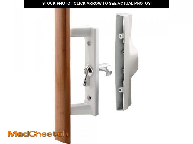 Lot 74-11039226 - Prime-Line Patio Door Internal style door handle, White, 3-1/2 in. hole centers C 1194 - UNUSED