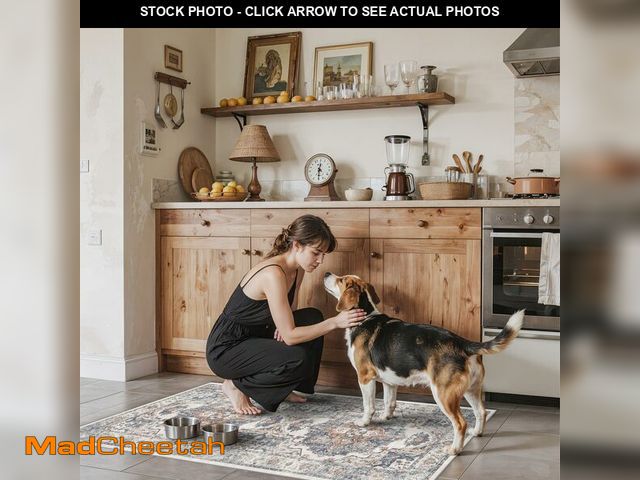 Lot 74-12697377 - 2x4 Washable Kitchen Runner Rug: Vintage Non-Slip Low Pile Entryway Area Rugs Thin Light Weight Carp...