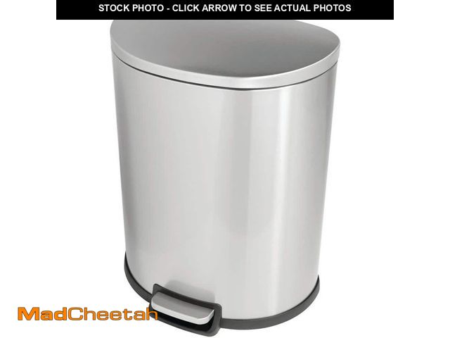 Lot 74-14373474 - StyleWell SW 13 gal. Stainless Steel Step-On Trash Can D-Shaped - USED