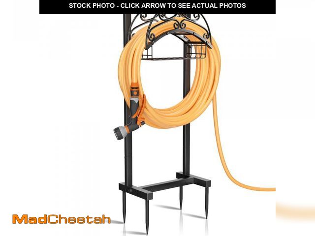 Lot 74-12049354 - Gayuteay Garden Hose Holder - Upgraded Water Hose Holder Holds 151-feet Hose, Heavy Duty Metal Hose ...