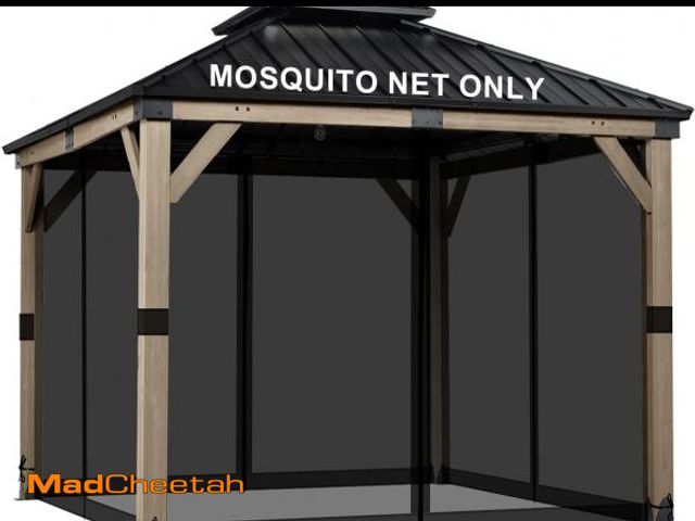 Lot 74-12324437 - BPS 10' x 10' Gazebo Universal Mosquito Netting Screen Replacement, 4-Panel Screen Walls with Double...