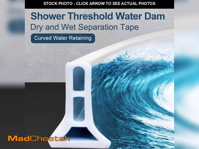 Lot 74-14278365 - Wellco 1 in. x 63 in. Shower Threshold Water Dam Bath Shower Barrier Retention System Dry and Wet Se...