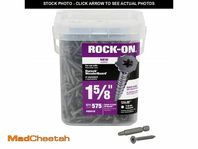 Lot 74-14607143 - #9 x 1-5/8 in. Ribbed Flat Head T25 Star Drive Cement Board Screw (575-Pack) - UNUSED