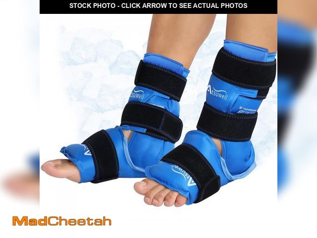 Lot 74-12047694 - Atsuwell Ankle Ice Pack Wrap 2 Pack, Reusable Ice Packs Ankle Cold Compression, Soft Plush Lining Ge...