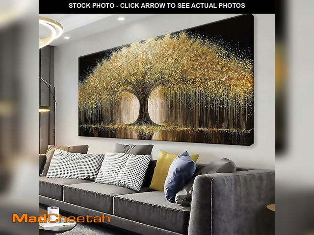 Lot 74-13075284 - Golden Tree Of Life Wall Art Decor Prints Ready To Hang Room Wall Decor Modern Wall Art For Living R...