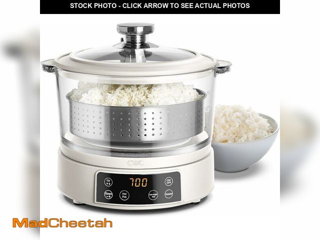 Lot 74-13217025 - COOK WITH COLOR 3L Glass Mini Low Carb Rice Cooker - Holds 2 Cups Raw/Makes 6 Cups Cooked with Auto ...