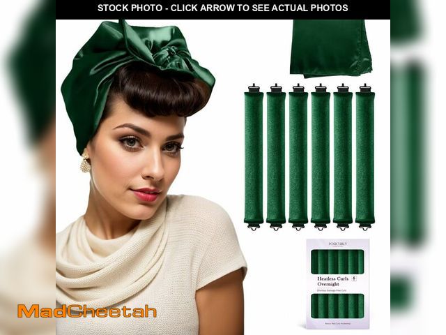 Lot 74-13246585 - Overnight Hair Curlers Heatless Curls - 6 Pcs No Heat Blowout Curling Rods to Sleep In with Satin Ha...