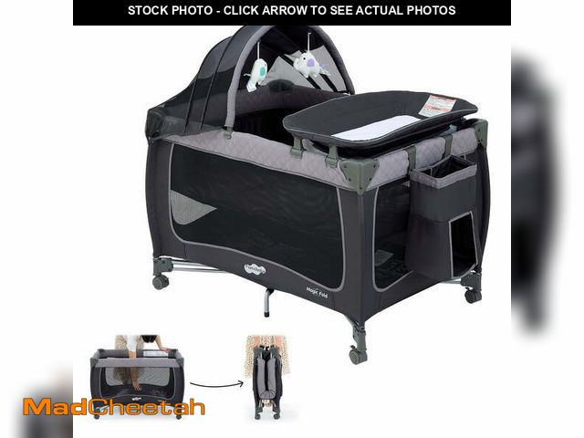 Lot 74-14325404 - Pamo Babe Baby Playard, Magic Fold 1 Step Portable Playpen Changing Table for Newborn, Four-Panels -...