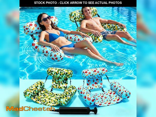 Lot 74-14427606 - Inflatable Pool Floats for Adults Ã¯Â¼Å2 Pack Floating Lounge Chair &amp; Pool Noodle, Thickened Du...