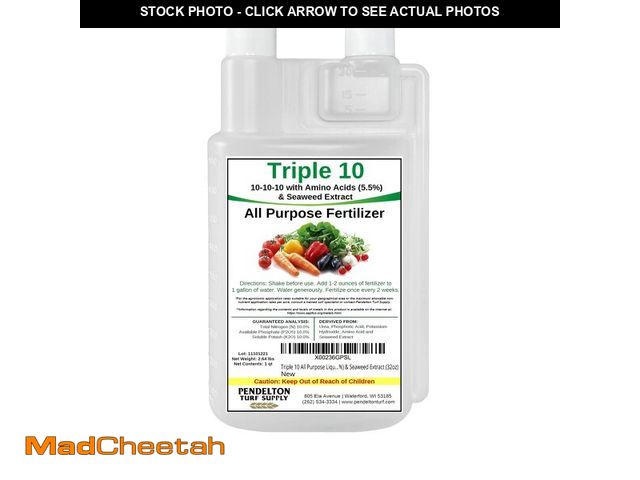 Lot 74-12706720 - Triple 10 All Purpose Liquid Fertilizer 10-10-10 with Amino Acids (5.5%) &amp; Seaweed Extract (32oz...