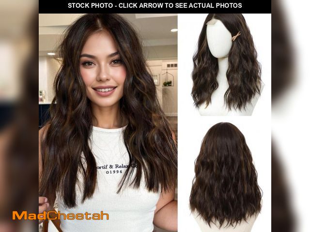 Lot 74-11547690 - BUPPLER Dark Brown Wig 18 Inch Medium Length Wigs for Women Middle Part Synthetic Hair Wavy Wig with...