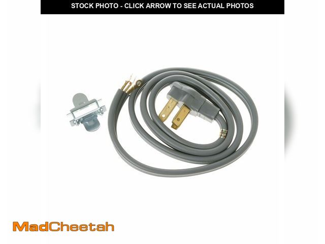 Lot 74-14359413 - WX09X10007 GE Appliances 5' 40 Amp 3-Wire Range Cord, Heavy-Duty Electric Range Power Cord with Righ...