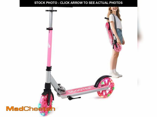 Lot 74-12832824 - Skyhot Foldable Kick Scooter for Teens(Ages 6+) with LED Wheel&amp;Carrying Shoulder Belt, Portable&...