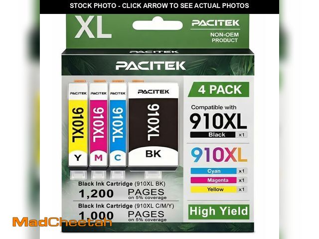 Lot 74-13546964 - PACITEK 910XL Ink Cartridges Replacement for HP 910 XL 910XL High Yield to Use with OfficeJet Pro 80...