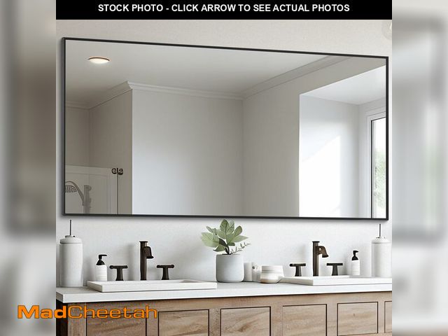 Lot 74-12899273 - DESBING Black Bathroom Mirror for Wall, 30x60 Inch Rectangle Mirrors with Metal Frame, Modern Vanity...