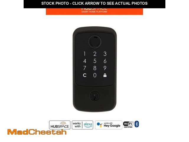 Lot 74-11914586 - Defiant Square Fingerprint Aged Bronze Electronic Single Cylinder Deadbolt Wi-Fi Enabled Powered by ...