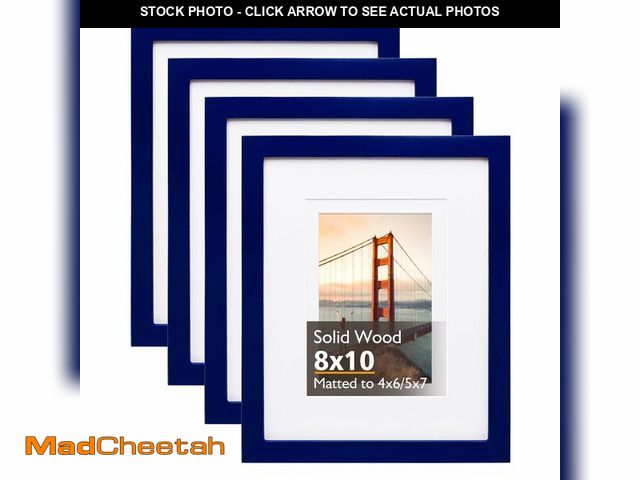 Lot 74-13951377 - KINLINK 8x10 Picture Frame Navy, Solid Wood Frames with Acrylic Plexiglass for Pictures 4x6/5x7 with...