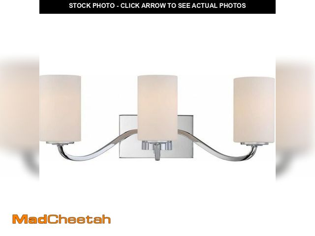 Lot 74-11361196 - Nuvo Lighting 60/5803 Willow 3 Light 100W A19 max. Medium Base Vanity and Wall with White Glass, Pol...