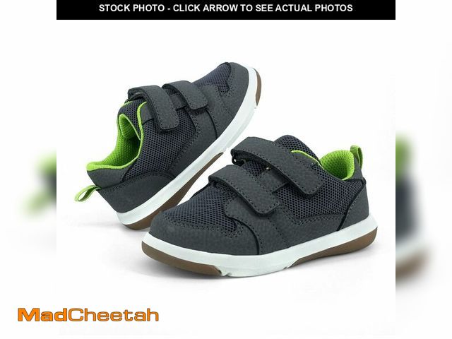 Lot 74-14052865 - SKYWHEEL Boys Girls Toddler Shoes Size 7 Tennis Walking Running Shoes Grey Canvas Hook and Loop Snea...