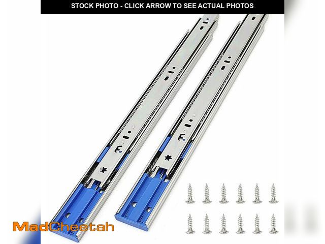 Lot 74-13695781 - 10 Pairs of 22 Inch Hardware 3-Section Soft Close Full Extension Ball Bearing Side Mount Drawer Slid...