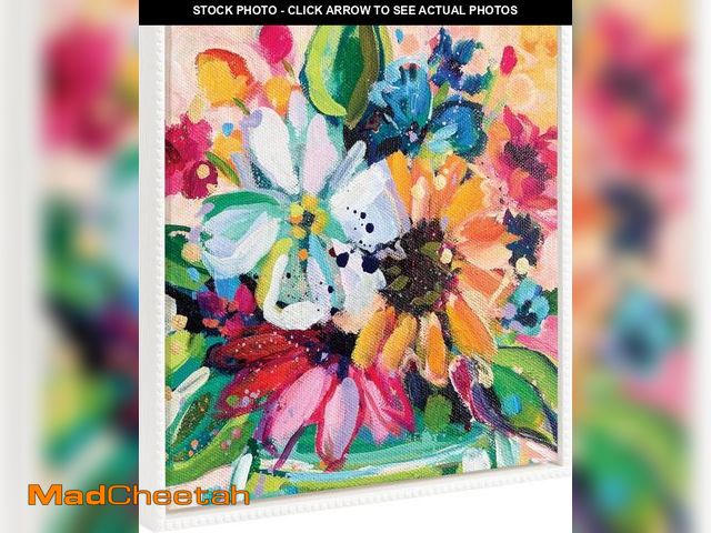 Lot 74-12399135 - Kate and Laurel Sylvie Beaded Wild Growth Vintage Framed Canvas Wall Art by Rachel Christopoulos, 22...